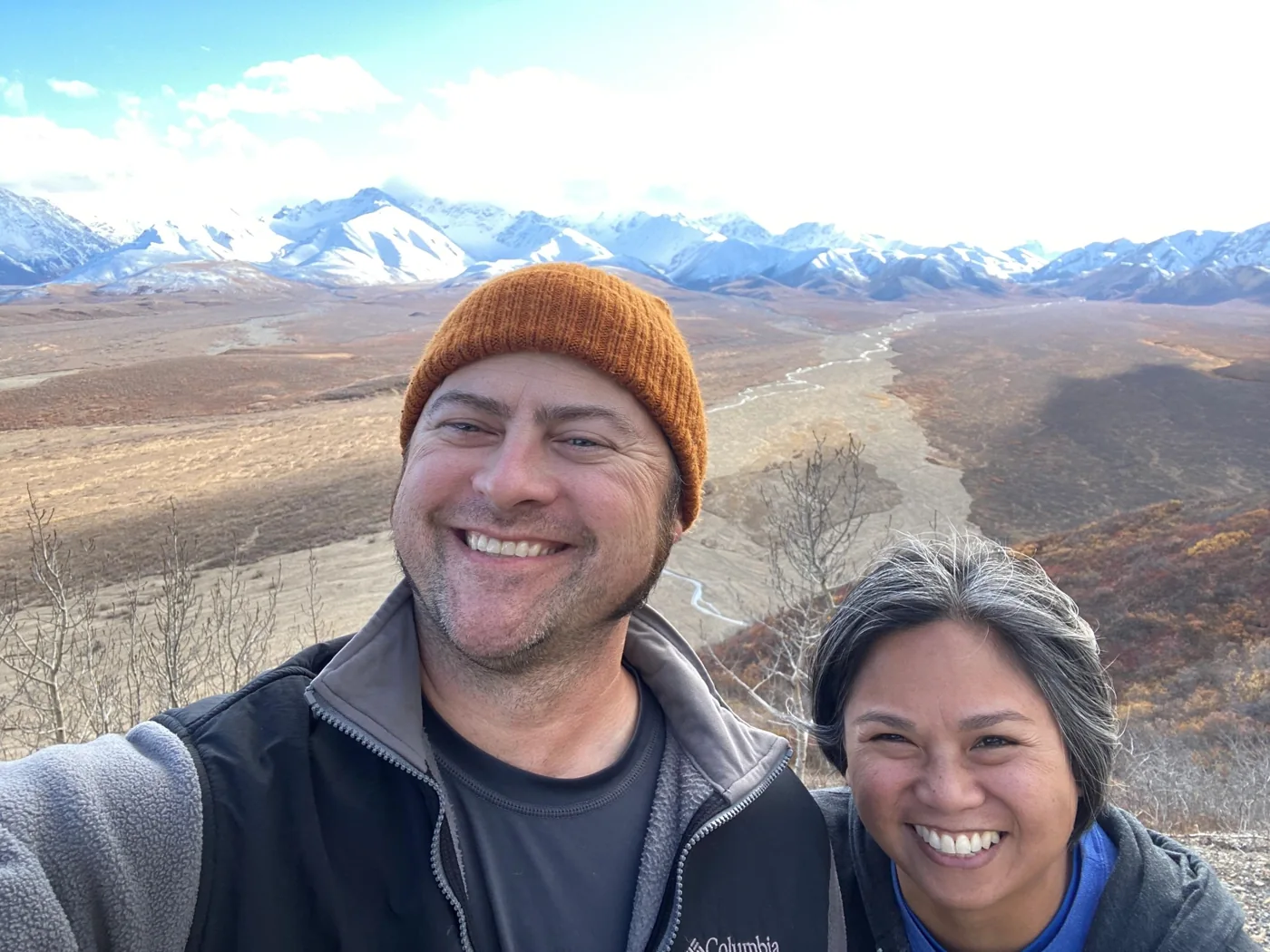 Ice and Ryan in an Alaska mountain landscape